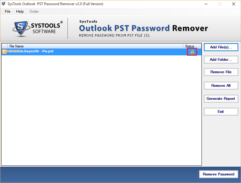 preview pst file with status